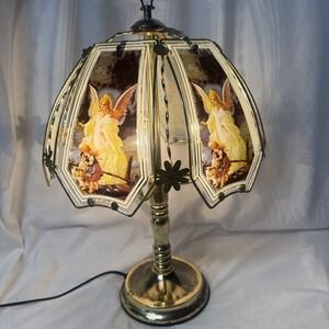Vintage OK LIGHTING 3 Way TOUCH Panel Table Lamp Guardian Angel Children Bridge